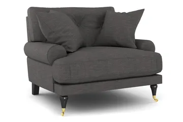 Andrew Sofagruppe 3-seter + 2-seter Sofa + Lenestol + Fotskammel i Fløyel - Mørk grå - Møbler - Sofaer - Sofagrupper - Howard sofagruppe
