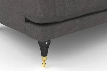 Andrew Sofagruppe 3-seter + 2-seter Sofa + Lenestol + Fotskammel i Fløyel - Mørk grå - Møbler - Sofaer - Sofagrupper - Howard sofagruppe