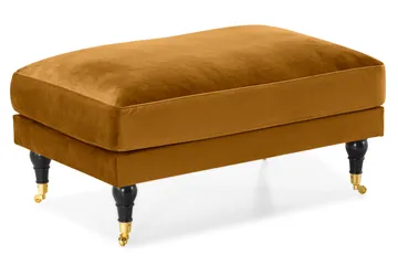 Andrew Sofagruppe 3-seter + 2-seter Sofa + Lenestol + Fotskammel i Fløyel - Mørk gul - Møbler - Sofaer - Sofagrupper - Howard sofagruppe