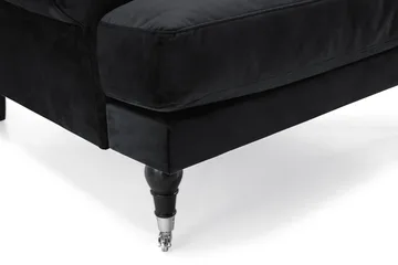 Andrew Sofagruppe 3-seter + 2-seter Sofa + Lenestol + Fotskammel i Fløyel - Svart - Møbler - Sofaer - Sofagrupper - Howard sofagruppe