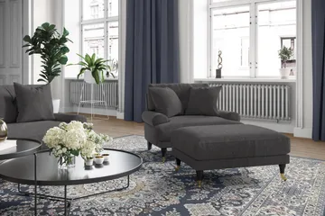Andrew Sofagruppe 3-seter + 2-seter Sofa + Lenestol + Fotskammel i Stoff - Mørk grå - Møbler - Sofaer - Sofagrupper - Howard sofagruppe
