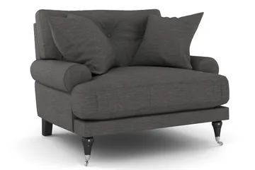 Andrew Sofagruppe 3-seter + 2-seter Sofa + Lenestol + Fotskammel i Stoff - Mørk grå - Møbler - Sofaer - Sofagrupper - Howard sofagruppe