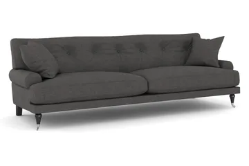 Andrew Sofagruppe 3-seter + 2-seter Sofa + Lenestol + Fotskammel i Stoff - Mørk grå - Møbler - Sofaer - Sofagrupper - Howard sofagruppe