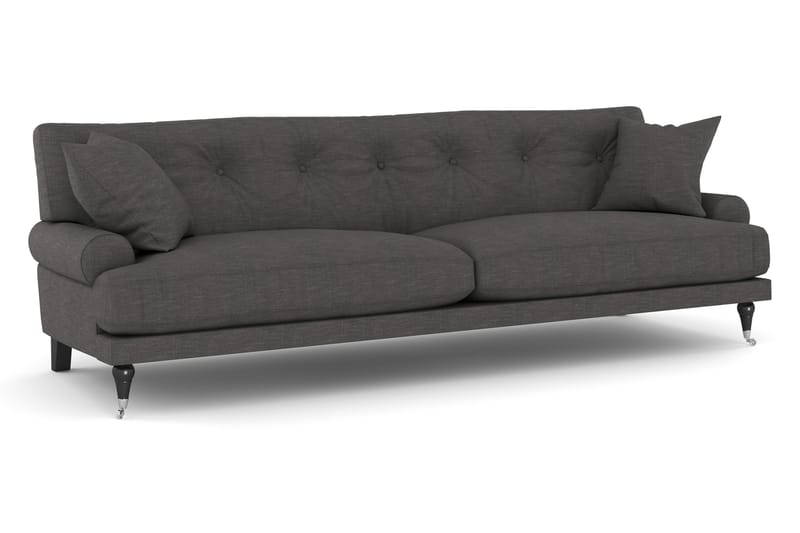 Andrew Sofagruppe 3-seter + 2-seter Sofa + Lenestol + Fotskammel i Stoff - Mørk grå - Møbler - Sofaer - Sofagrupper - Howard sofagruppe