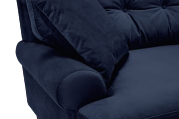 Andrew Sofagruppe 3-seter Sofa + Lenestol + Fotskammel i Fløyel - Blå - Møbler - Sofaer - Sofagrupper - Howard sofagruppe