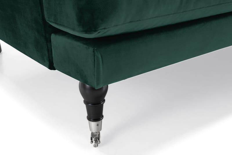 Andrew Sofagruppe 3-seter Sofa + Lenestol + Fotskammel i Fløyel - Grønn - Møbler - Sofaer - Sofagrupper - Howard sofagruppe