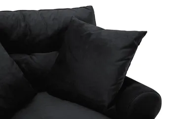 Andrew Sofagruppe 3-seter Sofa + Lenestol + Fotskammel i Fløyel - Svart - Møbler - Sofaer - Sofagrupper - Howard sofagruppe