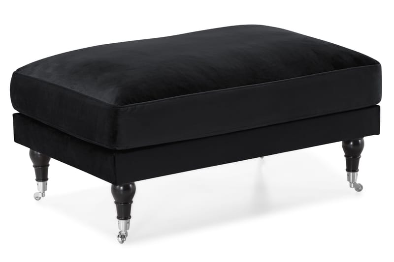 Andrew Sofagruppe 3-seter Sofa + Lenestol + Fotskammel i Fløyel - Svart - Møbler - Sofaer - Sofagrupper - Howard sofagruppe