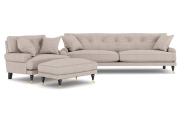 Andrew Sofagruppe 3-seter Sofa + Lenestol + Fotskammel i Stoff