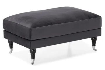 Andrew Sofagruppe 3-seter Sofa + Lenestol + Fotskammel i Fløyel - Mørk grå - Møbler - Sofaer - Sofagrupper - Howard sofagruppe