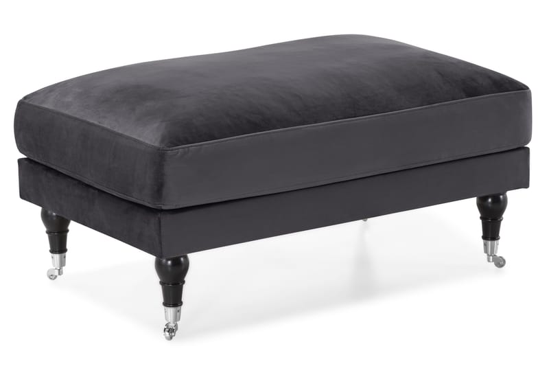 Andrew Sofagruppe 3-seter Sofa + Lenestol + Fotskammel i Fløyel - Mørk grå - Møbler - Sofaer - Sofagrupper - Howard sofagruppe