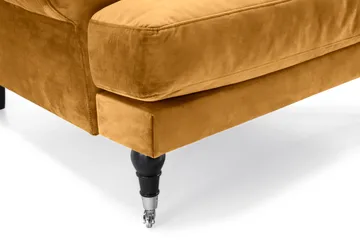 Andrew Sofagruppe 3-seter Sofa + Lenestol + Fotskammel i Fløyel - Mørk gul - Møbler - Sofaer - Sofagrupper - Howard sofagruppe