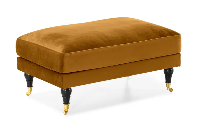 Andrew Sofagruppe 3-seter Sofa + Lenestol + Fotskammel i Fløyel - Mørk gul - Møbler - Sofaer - Sofagrupper - Howard sofagruppe