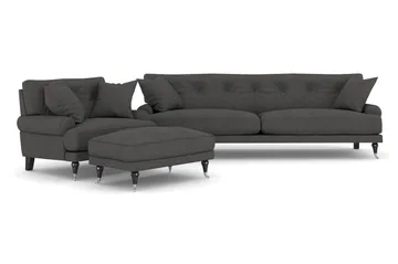 Andrew Sofagruppe 3-seter Sofa + Lenestol + Fotskammel i Stoff