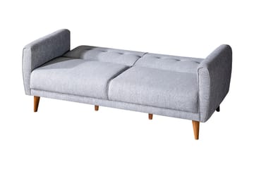 Arianda 3-seter Knappesydd Sofagruppe med Sovefunksjon i Stoff - Grå - Møbler - Sofaer - Sofagrupper
