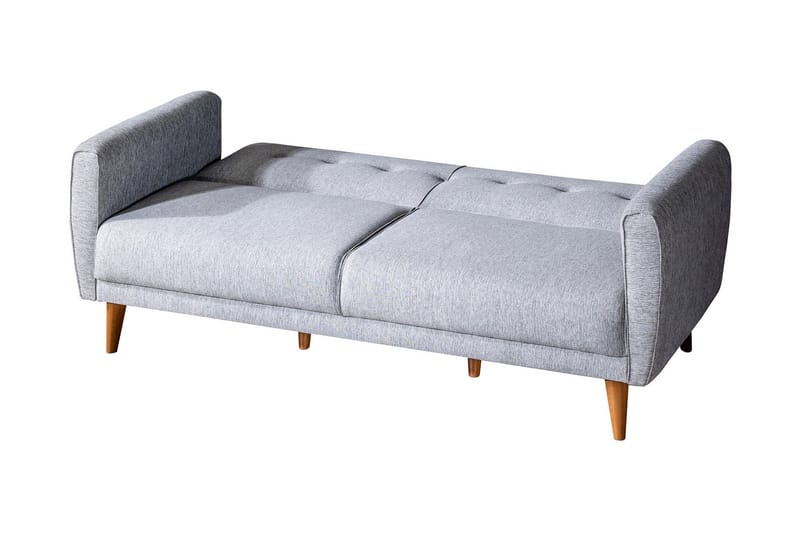 Arianda 3-seter Knappesydd Sofagruppe med Sovefunksjon i Stoff - Grå - Møbler - Sofaer - Sofagrupper