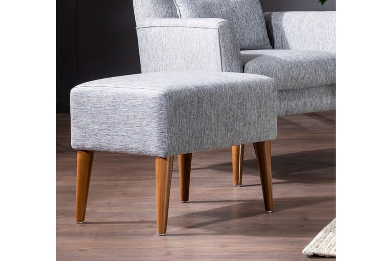 Arianda 3-seter Knappesydd Sofagruppe med Sovefunksjon i Stoff - Grå - Møbler - Sofaer - Sofagrupper