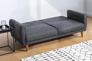 Arianda 3-seter Knappesydd Sofagruppe med Sovefunksjon i Stoff - Mørkegrå - Møbler - Sofaer - Sofagrupper