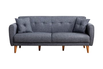 Arianda 3-seter Knappesydd Sofagruppe med Sovefunksjon i Stoff - Mørkegrå - Møbler - Sofaer - Sofagrupper