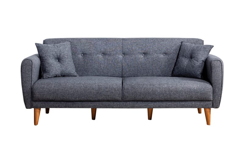 Arianda 3-seter Knappesydd Sofagruppe med Sovefunksjon i Stoff - Mørkegrå - Møbler - Sofaer - Sofagrupper