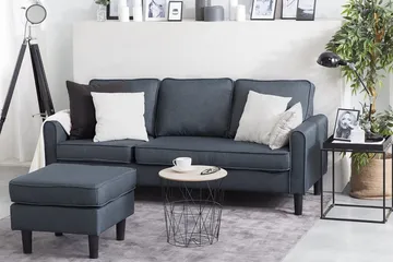 Avesta Sofa 2-4 Sete Med Fotskammel - Grå - Møbler - Sofaer - Sofaer med sjeselong - 3 seters sofa med divan