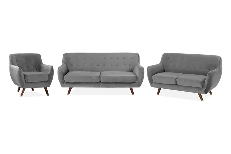 Bodo Sofagruppe 2-seter + 3-seter + Lenestol, Tre / Natur