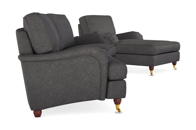 Buet Sofa Oxford 4-seter+Sjeselonglenestol - Mørkgrå - Howard sofagruppe - Sofagrupper