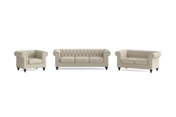 Chesterfield Lyx Sofagruppe 3-seter+2-seter+Lenestol