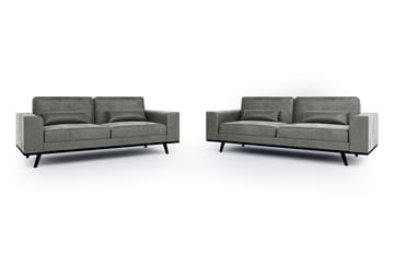 Copenhagen Sofagruppe 3-seter + 2-seter Fløyelssofa - Mørk grå - Møbler - Sofaer - Sofagrupper - Howard sofagruppe