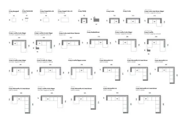 Crazy Sofagruppe 2-seters Sofa + Lenestol i Stoff - Antrasitt - Møbler - Sofaer - Sofagrupper