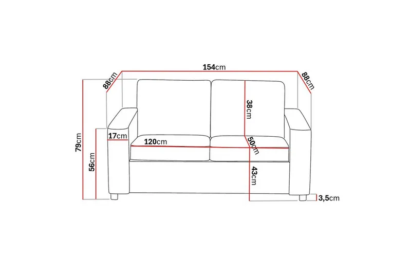 Crazy Sofagruppe 2-seters Sofa + Lenestol i Stoff - Antrasitt - Møbler - Sofaer - Sofagrupper