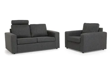 Crazy Sofagruppe 2-seters Sofa + Lenestol i Stoff - Antrasitt - Møbler - Sofaer - Sofagrupper