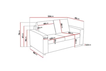 Crazy Sofagruppe 3-seters + 2-seters Stoffsofa - Antrasitt - Møbler - Sofaer - Sofagrupper