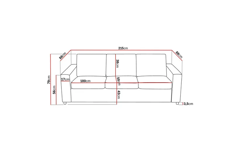 Crazy Sofagruppe 3-seters Sofa + Lenestol i Stoff - Antrasitt - Møbler - Sofaer - Sofagrupper