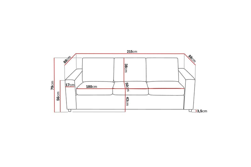 Crazy Sofagruppe 3-seters Sofa + Lenestol i Stoff - Antrasitt - Møbler - Sofaer - Sofagrupper
