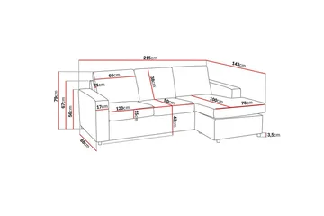 Crazy Sofagruppe 3-seters Vendbar L-formet Sjeselongsofa + Lenestol i Stoff - Antrasitt - Møbler - Sofaer - Sofagrupper