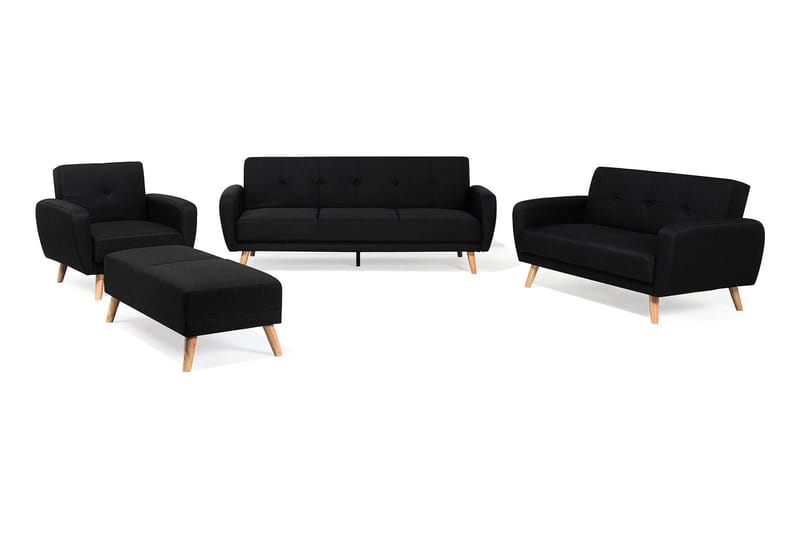 Florli Sofagruppe 2-seter + 3-seter, Svart