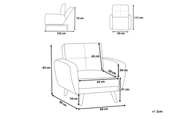 Florli Sofagruppe 2-seter + 3-seter - Svart - Møbler - Sofaer - Sofagrupper