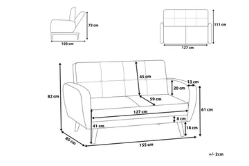 Florli Sofagruppe 2-seter + 3-seter - Svart - Møbler - Sofaer - Sofagrupper
