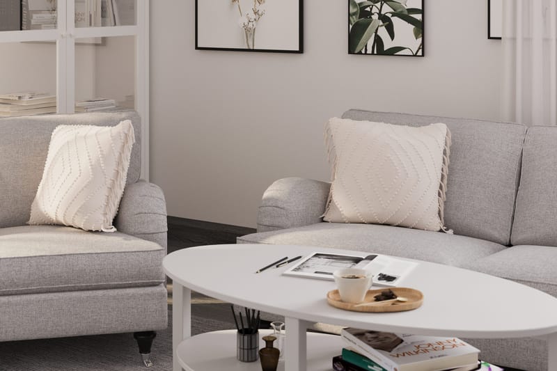 Howard Classic Sofagruppe 2-seters + Liten 2-seters Sofa + Lenestol + Fotskammel i Stoff - Grå - Møbler - Sofaer - Sofagrupper - Howard sofagruppe