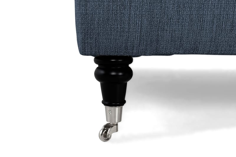 Howard Classic Sofagruppe 2-seters Buet Sofa + Lenestol + Fotskammel i Stoff - Blå - Møbler - Sofaer - Sofagrupper - Chesterfield sofagruppe