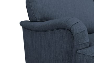 Howard Classic Sofagruppe 2-seters Sofa + Lenestol + Fotskammel i Stoff - Blå - Møbler - Sofaer - Sofagrupper - Chesterfield sofagruppe