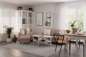 Howard Classic Sofagruppe 2-seters Sofa + Lenestol + Fotskammel i Stoff - Mørk beige - Møbler - Sofaer - Sofagrupper - Howard sofagruppe