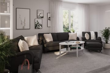 Howard Classic Sofagruppe 3-seters + 2-seters Sofa + Lenestol i Stoff - Mørk grå - Møbler - Sofaer - Sofagrupper - Howard sofagruppe