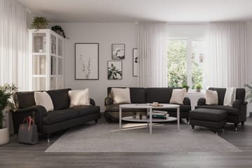 Howard Classic Sofagruppe 3-seters + 2-seters Sofa + Lenestol i Stoff - Mørk grå - Møbler - Sofaer - Sofagrupper - Howard sofagruppe