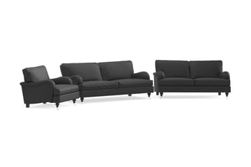 Howard Classic Sofagruppe 3-seters + 2-seters Sofa + Lenestol i Stoff - Mørk grå - Møbler - Sofaer - Sofagrupper - Howard sofagruppe