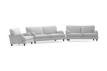 Howard Classic Sofagruppe 3-seters + 2-seters Sofa + Lenestol i Stoff - Grå - Møbler - Sofaer - Sofagrupper - Howard sofagruppe