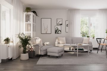 Howard Classic Sofagruppe 3-seters Sofa + Lenestol + Fotskammel i Stoff - Grå - Møbler - Sofaer - Sofagrupper - Howard sofagruppe