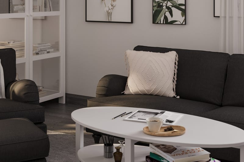 Howard Classic Sofagruppe 3-seters Sofa + Lenestol + Fotskammel i Stoff - Mørk grå - Møbler - Sofaer - Sofagrupper - Howard sofagruppe