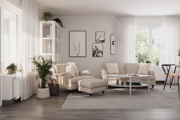 Howard Classic Sofagruppe 3-seters Sofa + Lenestol i Stoff - Beige - Møbler - Sofaer - Sofagrupper - Howard sofagruppe